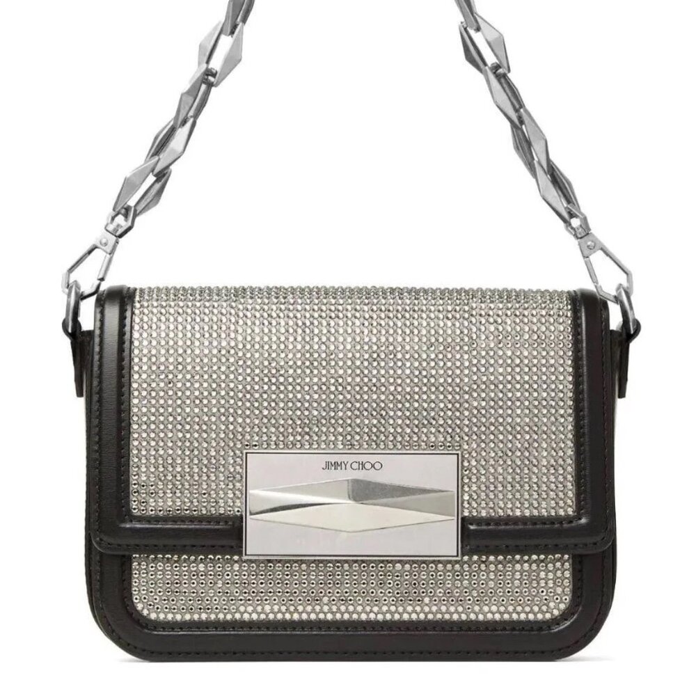 Jimmy Choo Diamond Crystal Crossbody Bag in Black